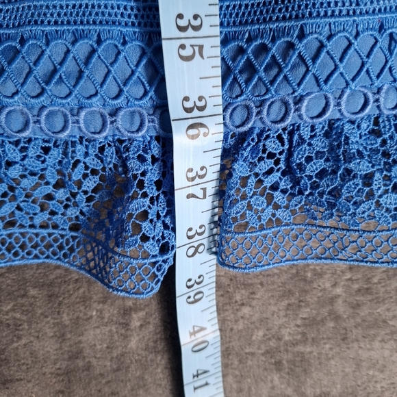 J.Crew Women's Dress Cap Sleeve Blue Lace Ruffle Sleeveless Size 10 NWT Coquette - Picture 7 of 14